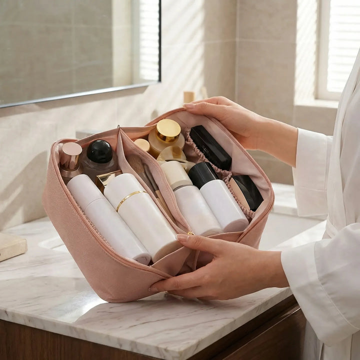 Wide Opening Cosmetic Bag - Vamora
