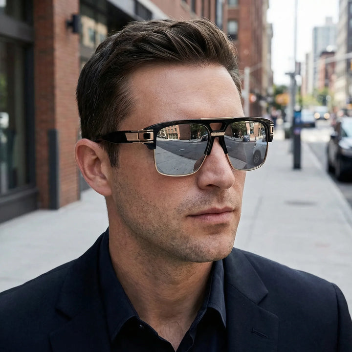 Wide Square Flat-Top Sunglasses - Vistora