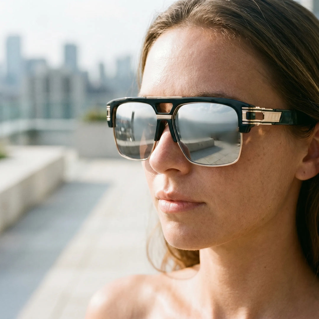 Wide Square Flat-Top Sunglasses - Vistora