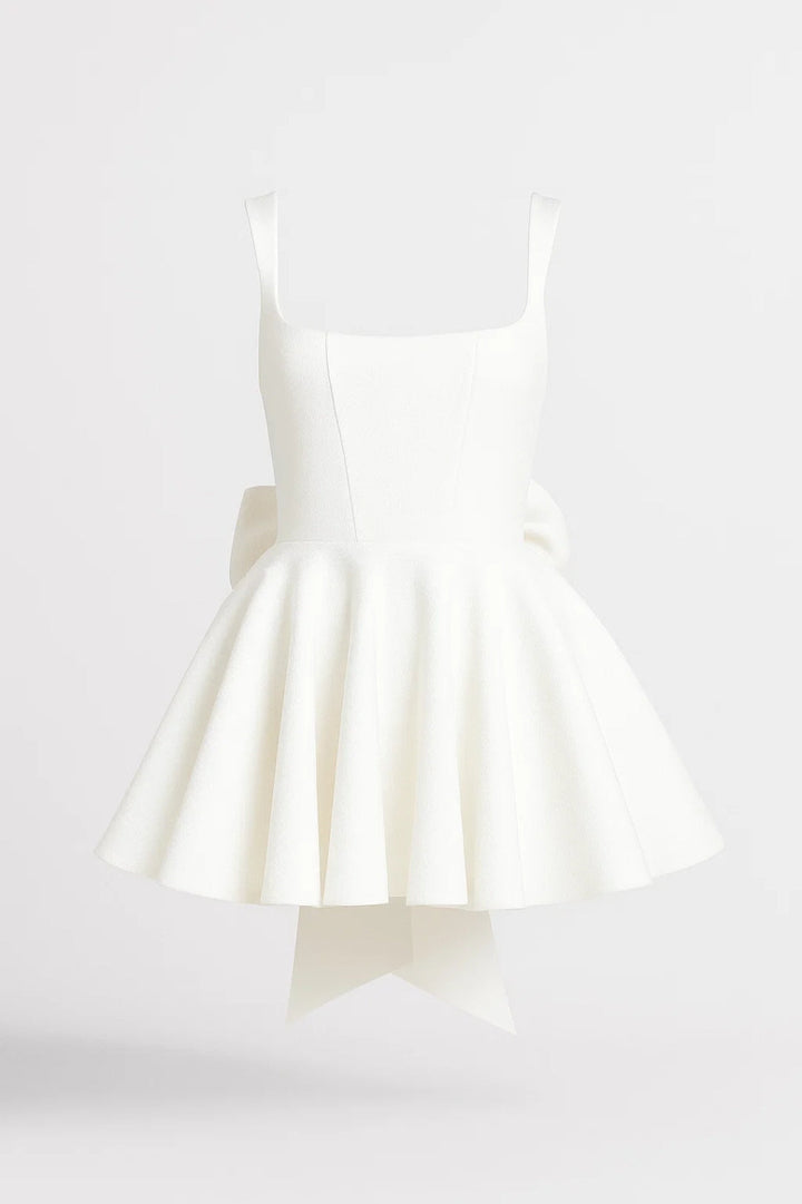Bow Back Bustier Mini Dress with Flared Skirt 1