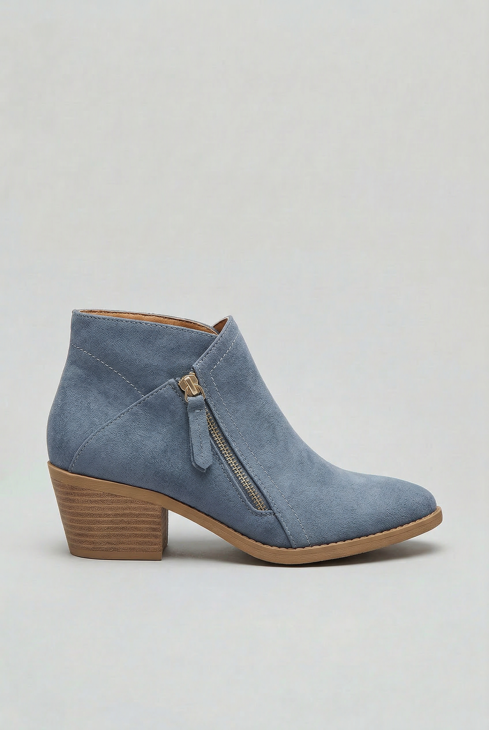 Women's Block Heel Ankle Boots with Side Zip 2