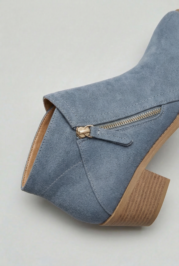 Women's Block Heel Ankle Boots with Side Zip 3