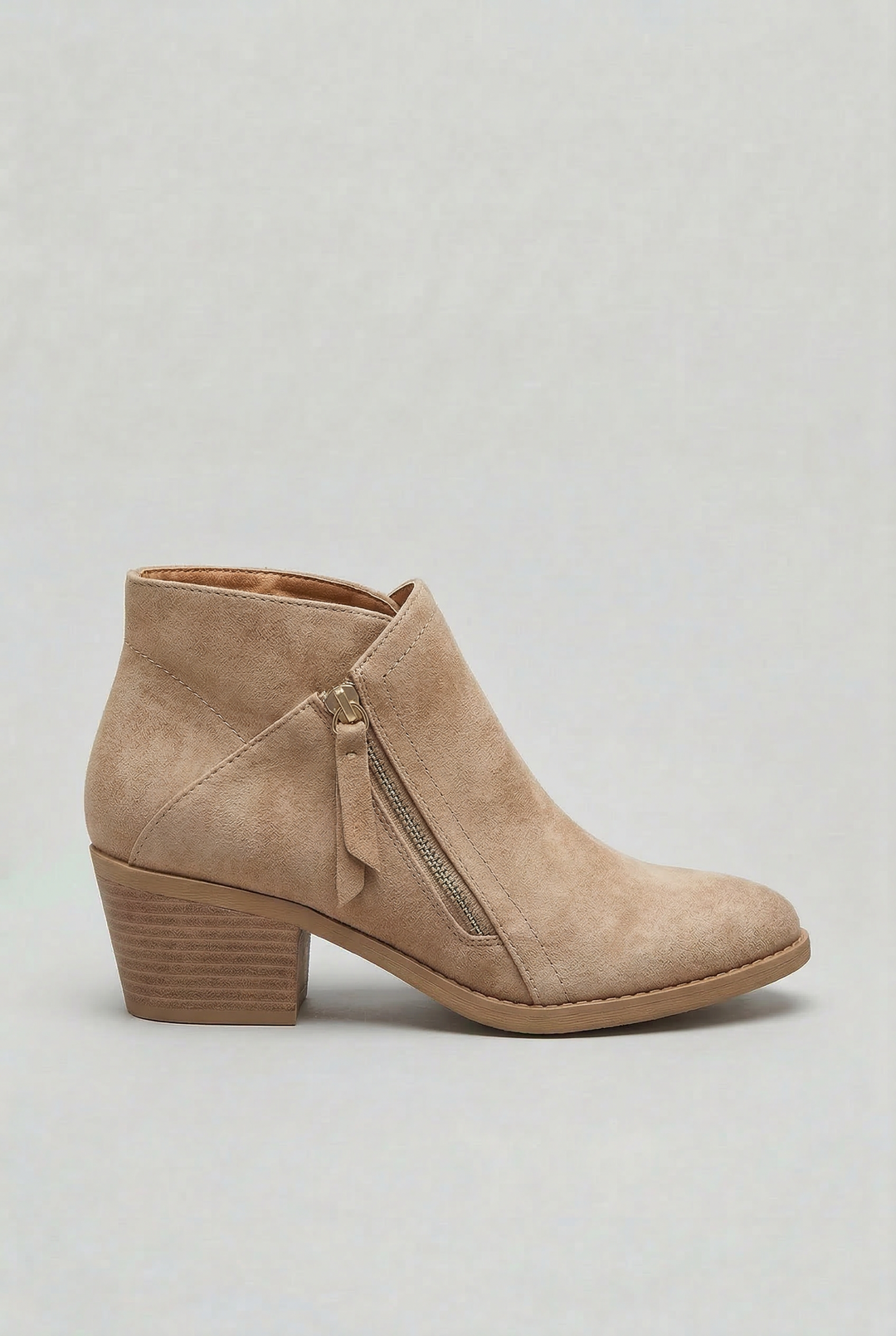 Women's Block Heel Ankle Boots with Side Zip 7