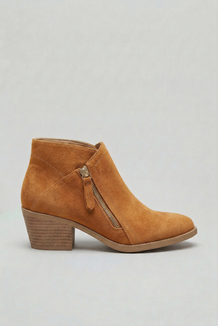 Women's Block Heel Ankle Boots with Side Zip 5