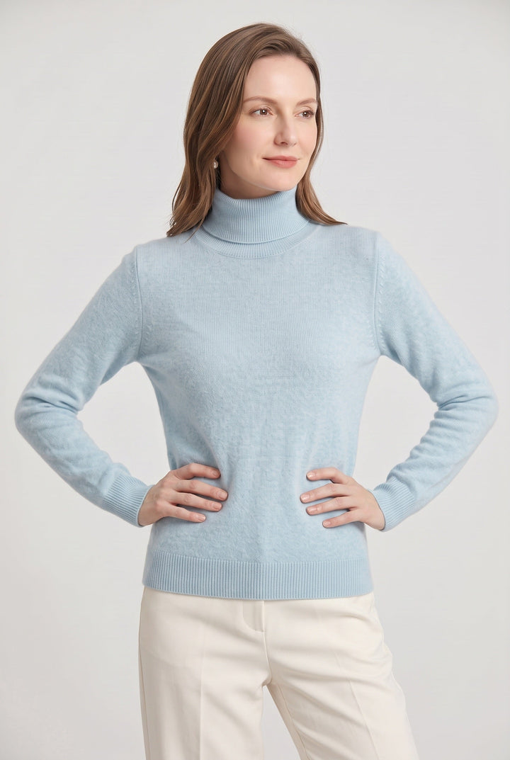 Women's Roll Neck Sweater with Ribbed Trims 5