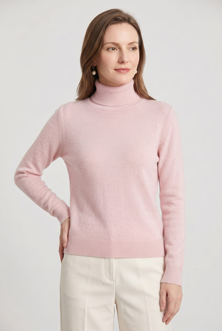 Women's Roll Neck Sweater with Ribbed Trims 8