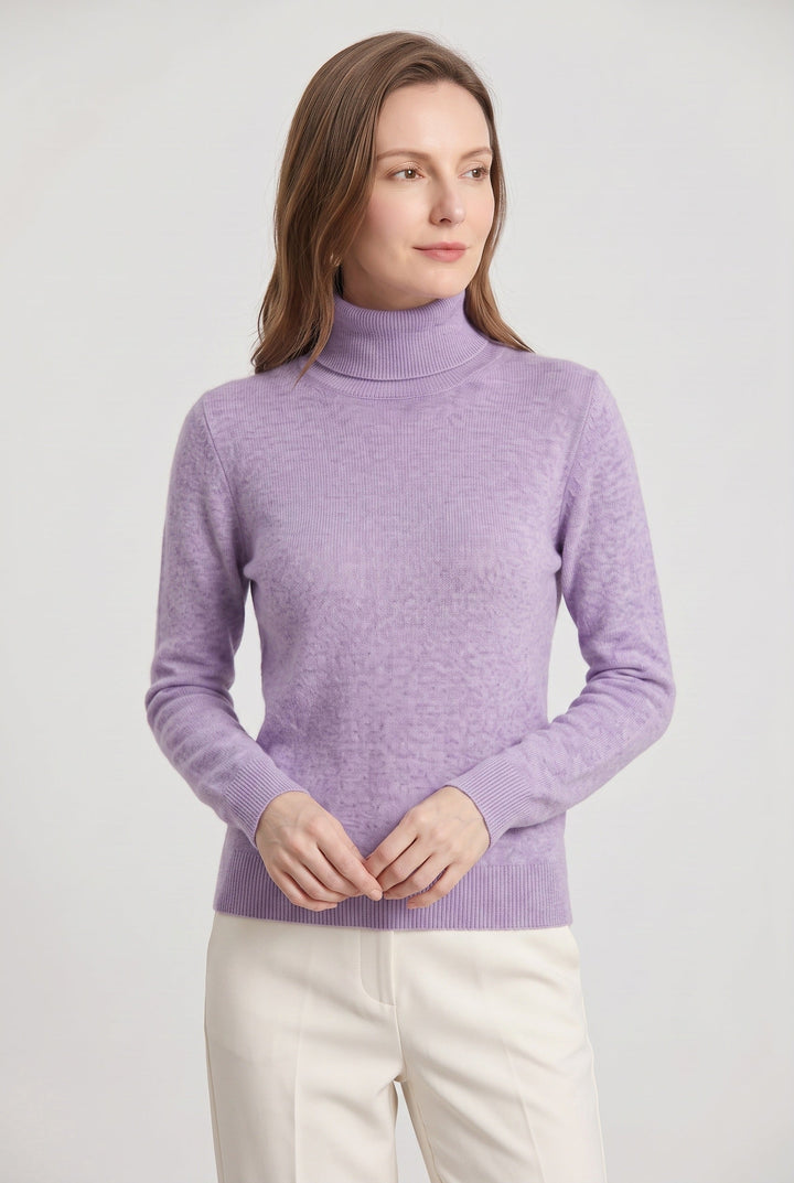 Women's Roll Neck Sweater with Ribbed Trims 6