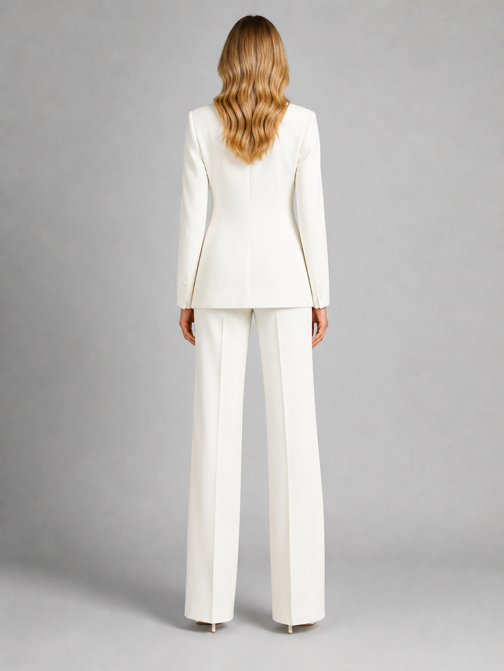 Women's Tailored Blazer and Wide-Leg Pants Two-Piece Set 2