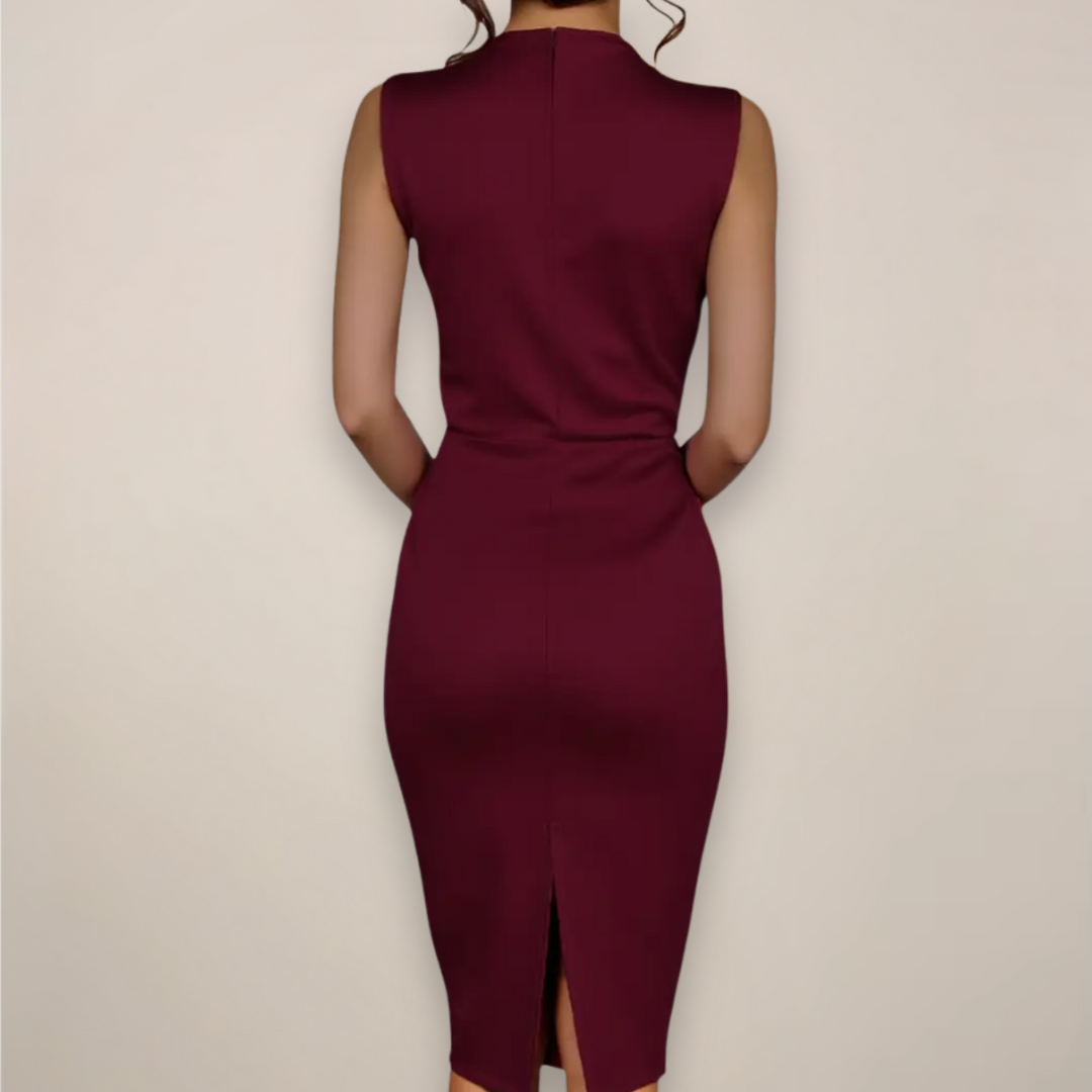 Classic Sleeveless Midi Sheath Dress for Women 2