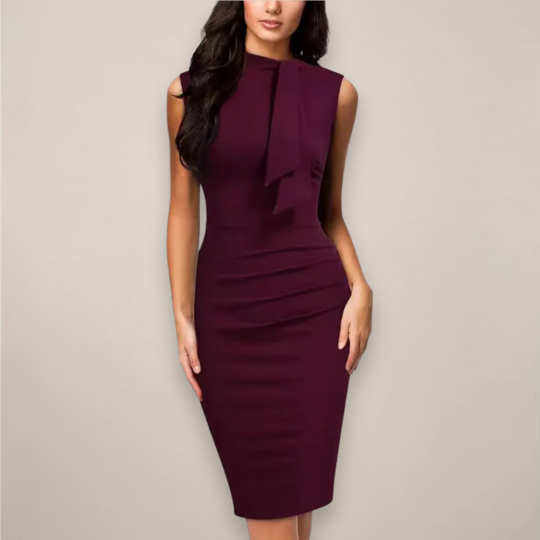 Classic Sleeveless Midi Sheath Dress for Women 1