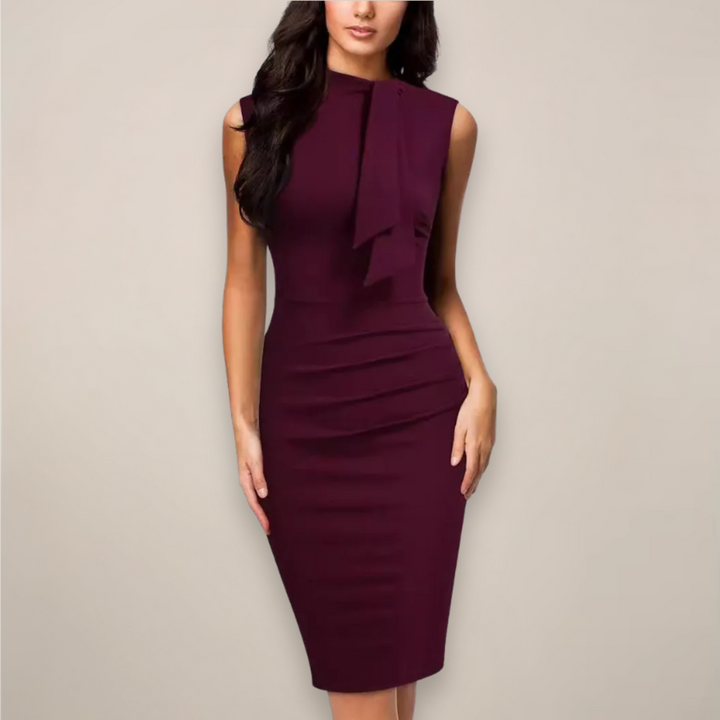 Classic Sleeveless Midi Sheath Dress for Women 1