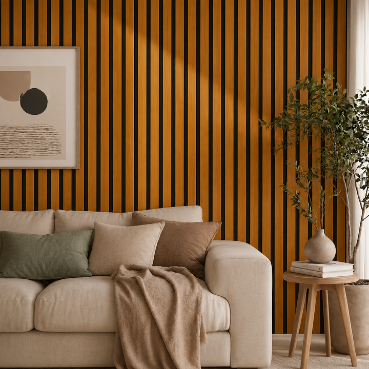 Self-Adhesive Peel and Stick 3D Slat Wall Panel Rolls 4