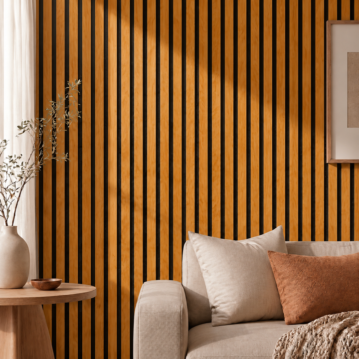 Self-Adhesive Peel and Stick 3D Slat Wall Panel Rolls 5
