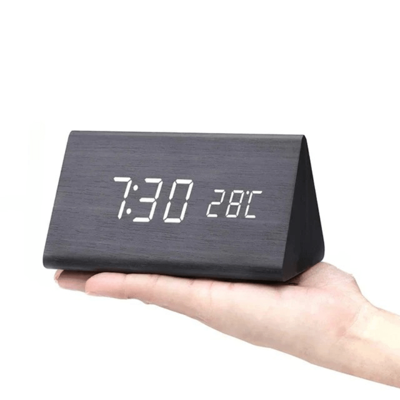 Elegant LED Wood Clock with Voice Control 12