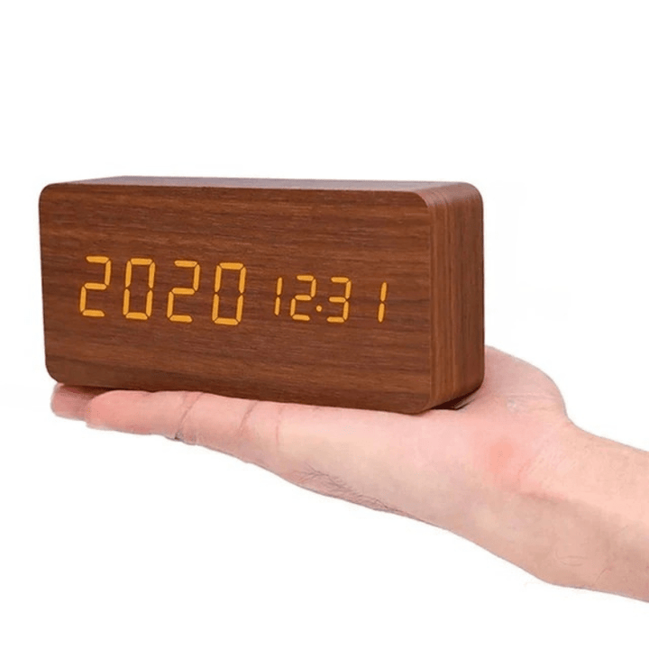 Elegant LED Wood Clock with Voice Control 13