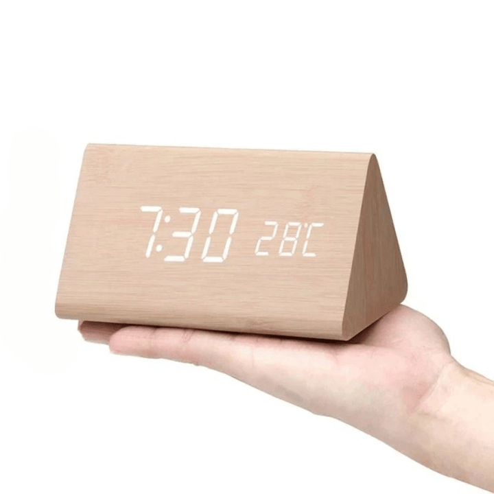Elegant LED Wood Clock with Voice Control 14