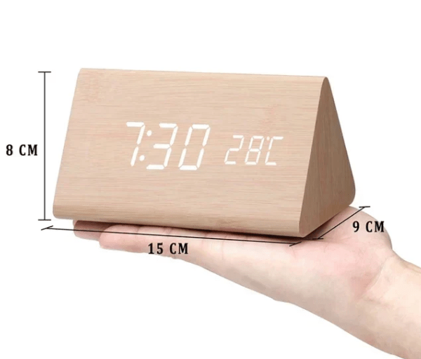 Elegant LED Wood Clock with Voice Control 7