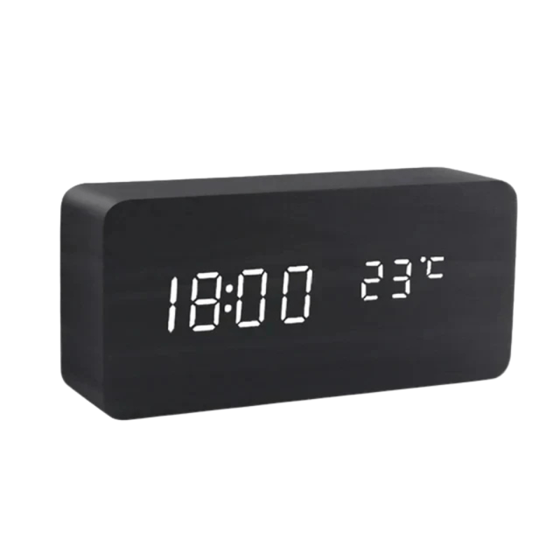 Elegant LED Wood Clock with Voice Control 9