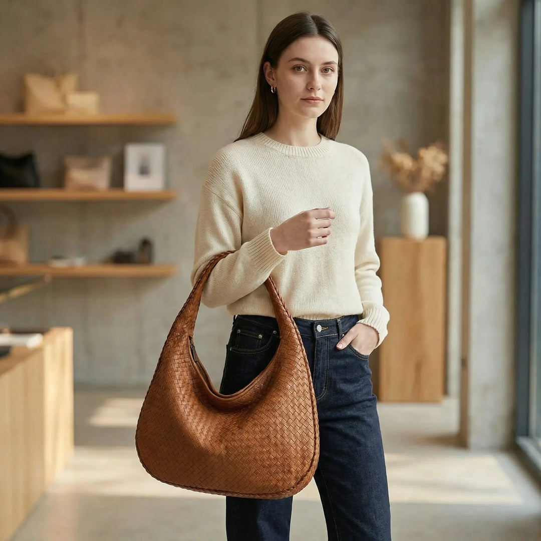 Woven Shoulder Bag - Vovelia