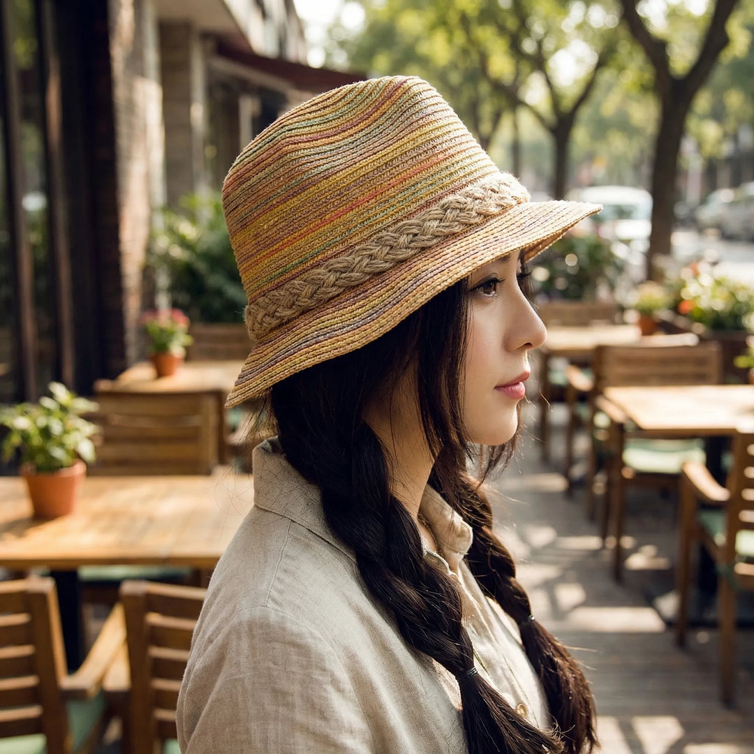 Woven Striped Summer Hat - Solara