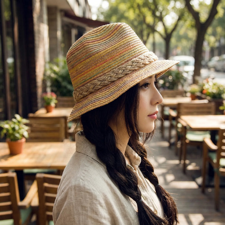 Woven Striped Summer Hat - Solara