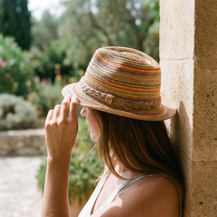 Woven Striped Summer Hat - Solara