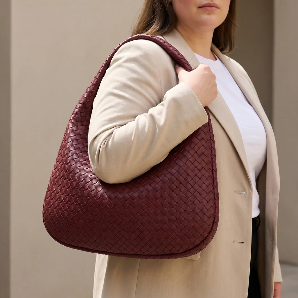 Woven Texture Shoulder Bag - Tressara