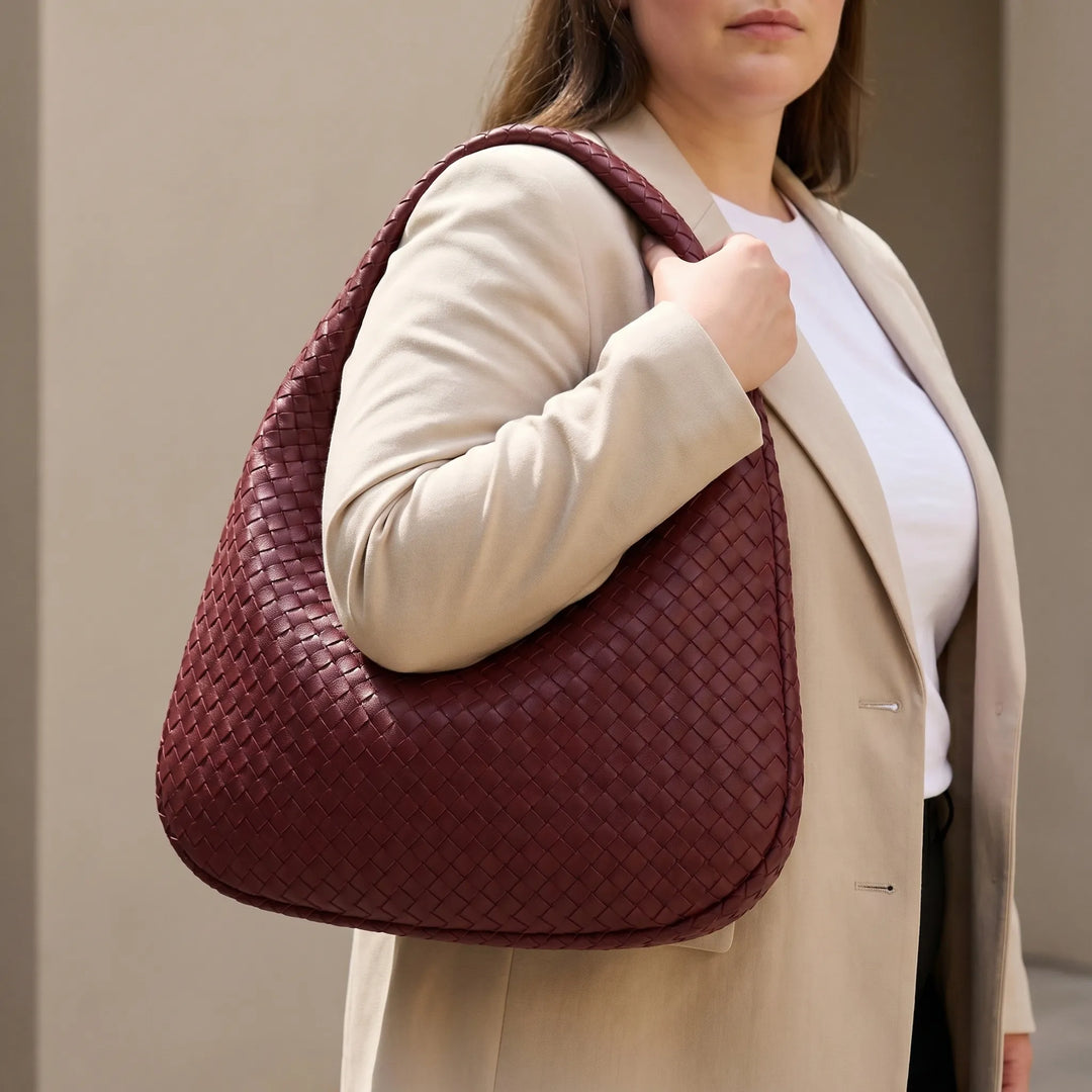 Woven Texture Shoulder Bag - Tressara
