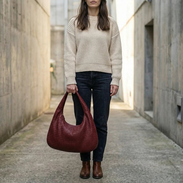 Woven Texture Shoulder Bag - Tressara