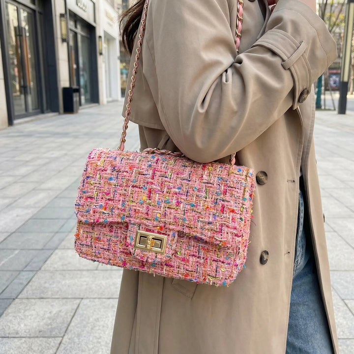 Woven Textured Shoulder Bag - Weavely