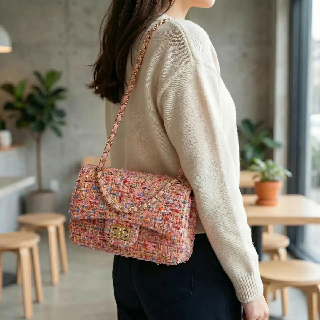 Woven Textured Shoulder Bag - Weavely