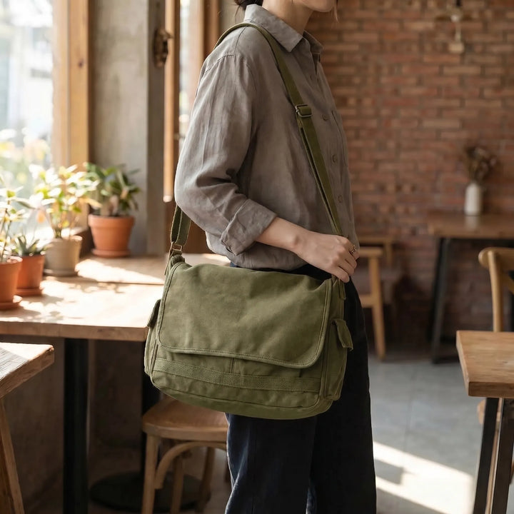 Vintage-Style Adjustable Crossbody Messenger Bag - Satchovale