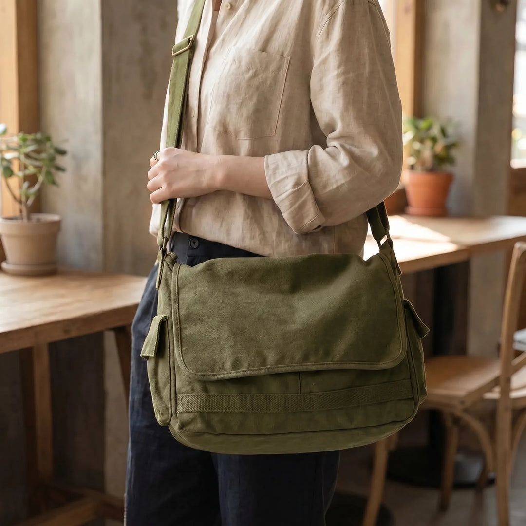 Vintage-Style Adjustable Crossbody Messenger Bag - Satchovale