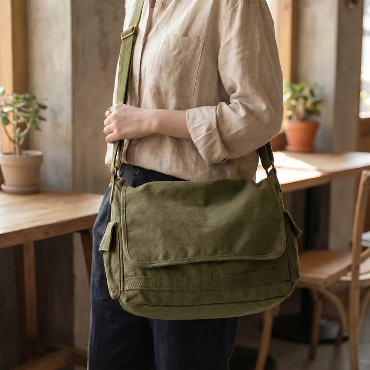 Vintage-Style Adjustable Crossbody Messenger Bag - Satchovale