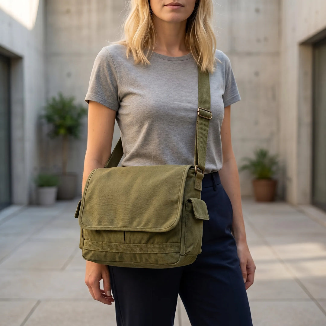 Vintage-Style Adjustable Crossbody Messenger Bag - Satchovale