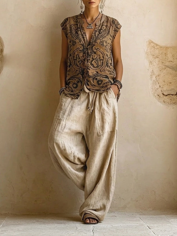 Natural Cotton and Linen Three-Piece Set 2