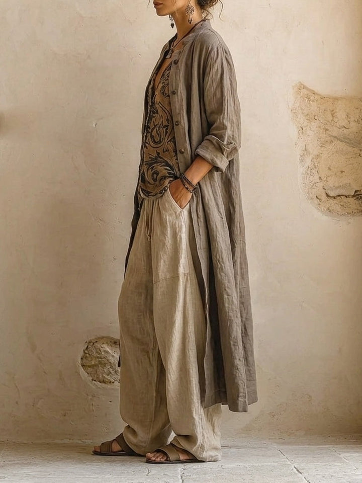 Natural Cotton and Linen Three-Piece Set 4