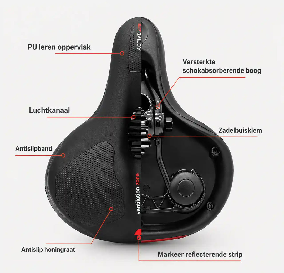 Ergonomic Comfort Bike Seat with Cutout - 2 in Thick Foam, Waterproof PU Leather 18