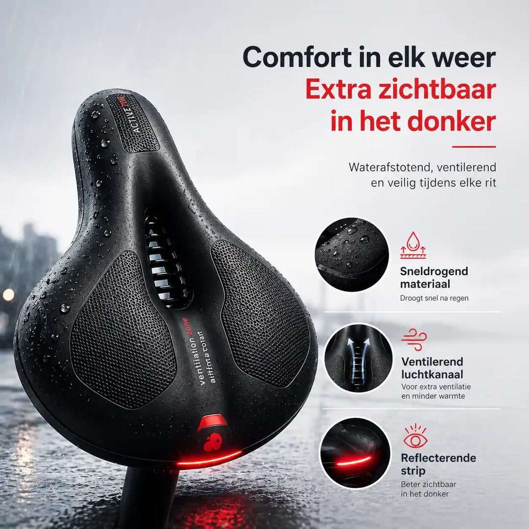 Ergonomic Comfort Bike Seat with Cutout - 2 in Thick Foam, Waterproof PU Leather 12