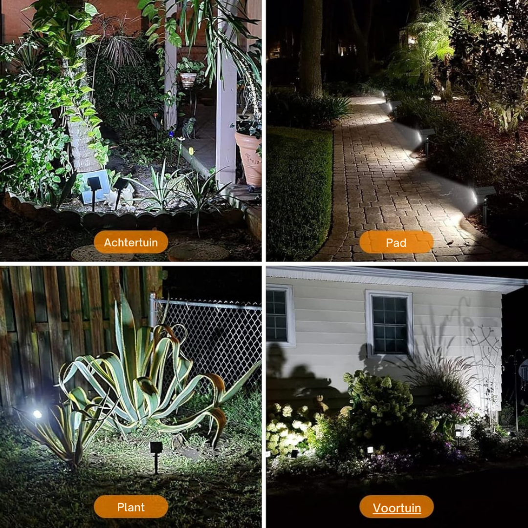 Solar Garden Spotlight with Adjustable Head, 3 Brightness Levels, IP65 Waterproof 9