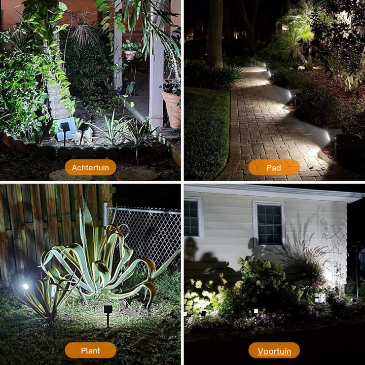 Solar Garden Spotlight with Adjustable Head, 3 Brightness Levels, IP65 Waterproof 9