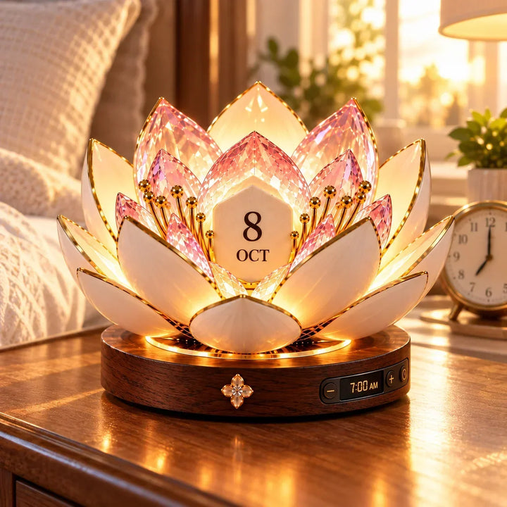 Blooming Perpetual Calendar with Automatic Opening Flower and Warm Ambient Light 4