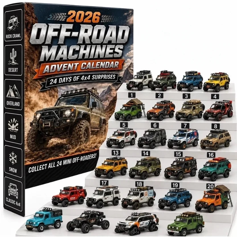 Classic Cars and Motorcycle Advent Calendar with 24 Miniature Vehicles 1
