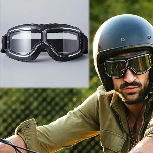 Vintage Motorcycle Goggles with Adjustable Elastic Strap 4