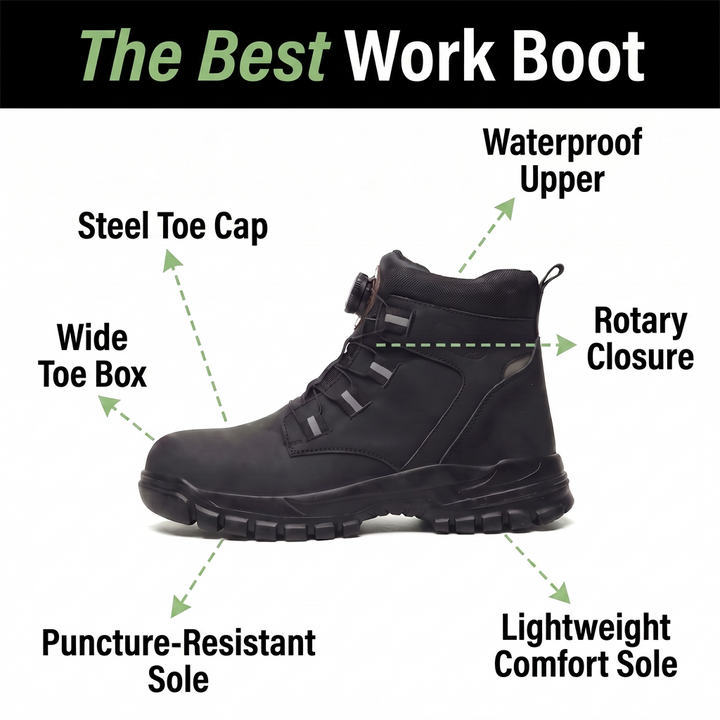 Waterproof Work Boots with Twist Closure and Steel Toe, Women and Men 2
