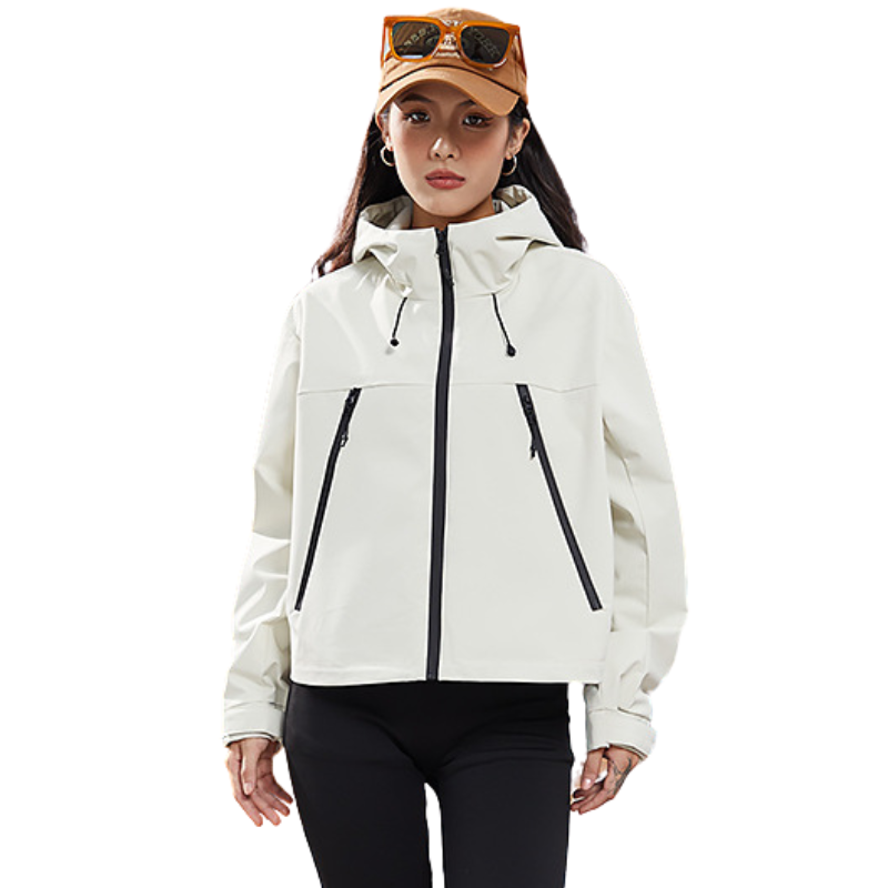 Women's Waterproof Breathable Rain Jacket - Short - Adjustable Hem 4