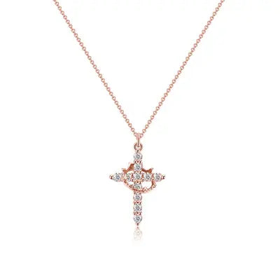Crown and Cross Pendant Necklace for Women - Faith Jewelry Gift 7