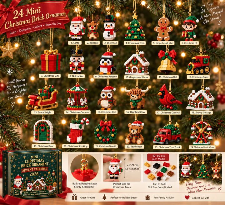 Christmas Advent Calendar with 24 Mini Brick Building Sets 10