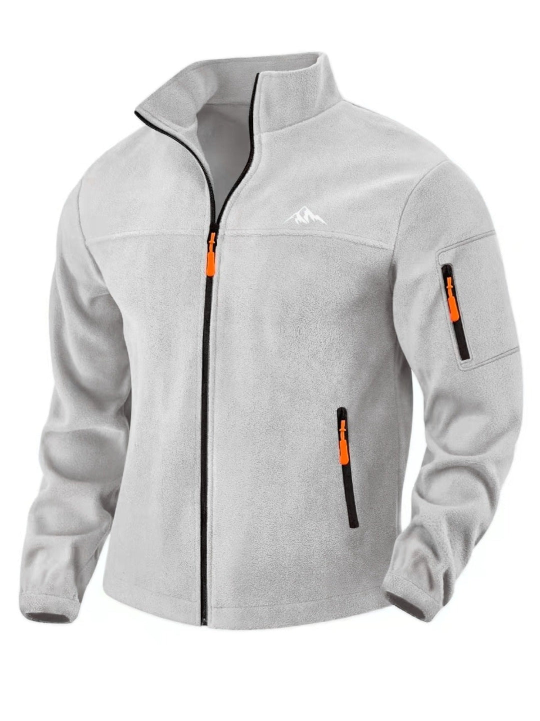 Men's Full-Zip Fleece Jacket with Stand Collar - Windproof, Stretch Fit 4
