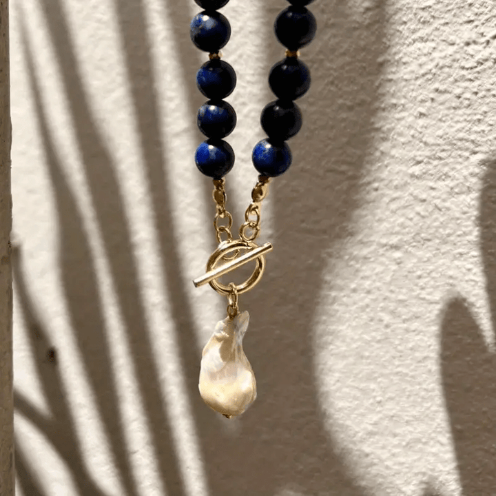 Baroque Bohemian Pearl Necklace with Jewel Tone Beads 8